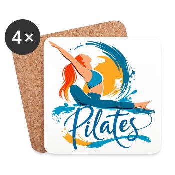 Pilates énergie et souplesse - Dessous de verre (lot de 4) - blanc - Devant