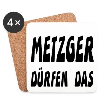Metzger - Untersetzer (4er-Set) - Weiß - Vorne
