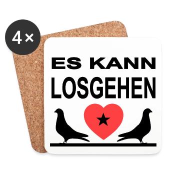 Tauben - Untersetzer (4er-Set) - Weiß - Vorne