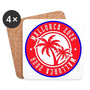 Mallorca 2026 Palm Trees - Coasters (set of 4) - white - Front