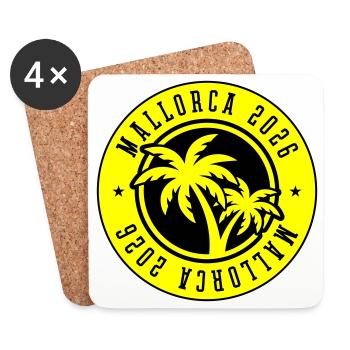 Palmiers de Majorque 2026 - Dessous de verre (lot de 4) - blanc - Devant