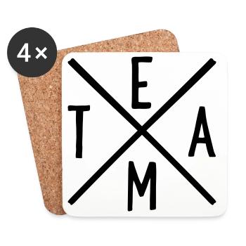 Team - Untersetzer (4er-Set) - Weiß - Vorne