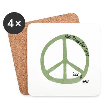 meh Peace - Untersetzer (4er-Set) - Weiß - Vorne