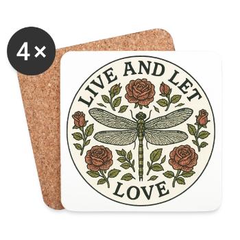 Vivre et Laisser Aimer Dragonfly Circle - Dessous de verre (lot de 4) - blanc - Devant