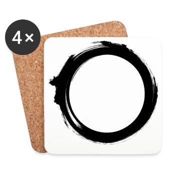 Silhouette de l’Univers du Trou Noir Physique minimale - Dessous de verre (lot de 4) - blanc - Devant