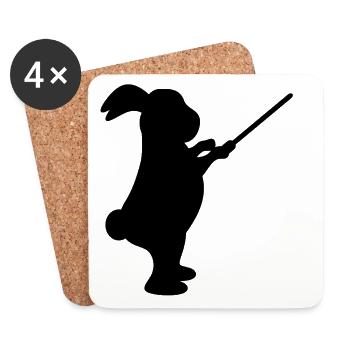 Dirigent Hase Musik - Untersetzer (4er-Set) - Weiß - Vorne