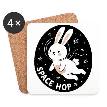 Space Hop - Dessous de verre (lot de 4) - blanc - Devant