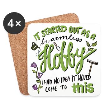 Gardening hobby with passion - hand-drawn - Coasters (set of 4) - white - Front