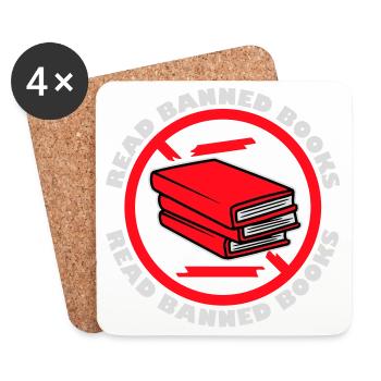 Read Banned Books Verbotene Bücher Lesen Freiheit - Coasters (set of 4) - white - Front