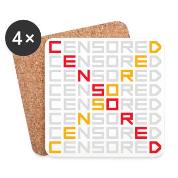 Censored Funny Statement Freedom Logo - Coasters (set of 4) - white - Front
