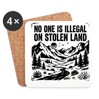 No one is illegal on stolen land - Coasters (set of 4) - white - Front