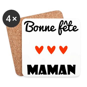 HAPPY BIRTHDAY. HAPPY MOTHER'S DAY. MAMMA. MOTHER'S DAY - Coasters (set of 4) - white - Front