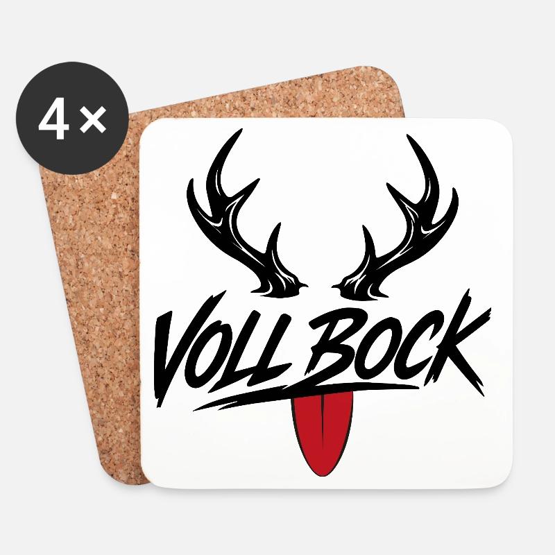 VOLL BOCK - Untersetzer (4er-Set) - Weiß