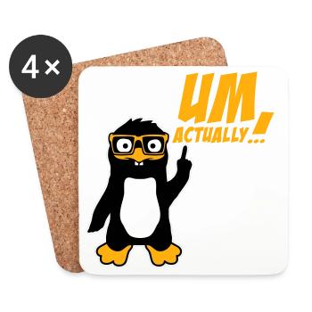Le Pingouin devient le logo du nerd vraiment drôle - Dessous de verre (lot de 4) - blanc - Devant