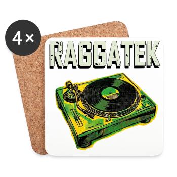Raggatek Plattenspieler Jamaika - Untersetzer (4er-Set) - Weiß - Vorne