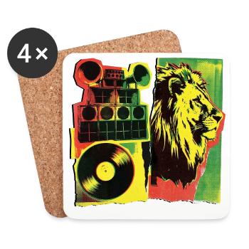Roots Reggae Soundsystem - Untersetzer (4er-Set) - Weiß - Vorne