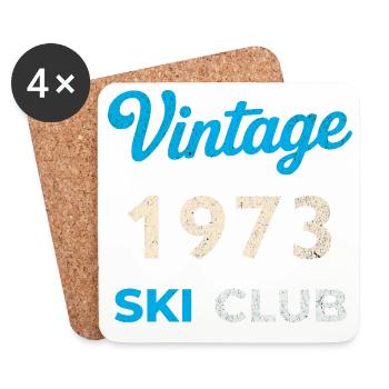 Vintage 1973 – Ski Club Retro Geburtsjahr Geschenk - Untersetzer (4er-Set) - Weiß - Vorne