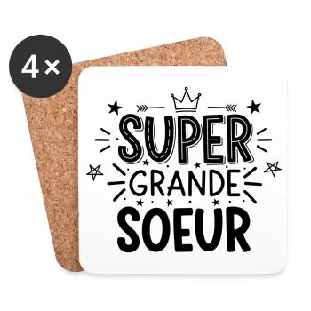 Super Grande Soeur grande soeur - Dessous de verre (lot de 4) - blanc - Devant