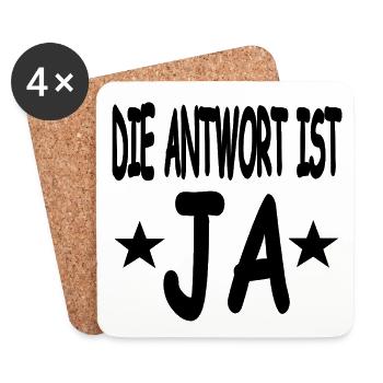 Ja - Untersetzer (4er-Set) - Weiß - Vorne
