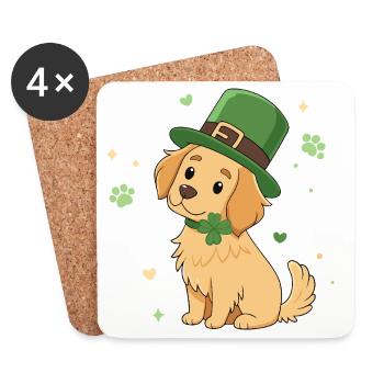 Lucky Irish Puppy - Coasters (set of 4) - white - Front