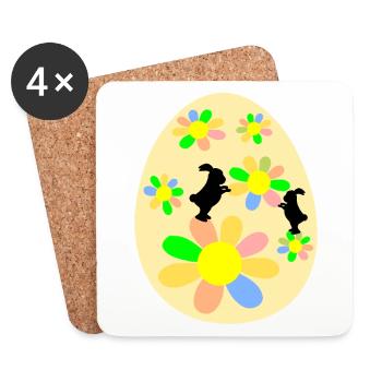 Ostereier Ostern Osterhase - Untersetzer (4er-Set) - Weiß - Vorne