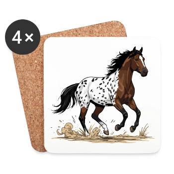 Appaloosa Horse Wild Gallop Equestrian Mouchté - Coasters (set of 4) - white - Front