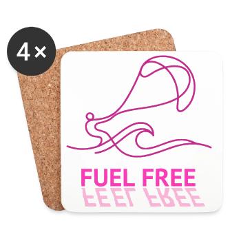 Kite Fuel Free, Feel Free Shirt, Hoodie, Cap, Mug - Coasters (set of 4) - white - Front