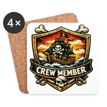 Membre d’équipage d’un navire pirate - Dessous de verre (lot de 4) - blanc - Devant