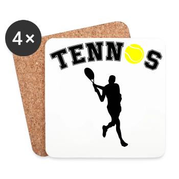 Tennis Ball Night Silhouette - Coasters (set of 4) - white - Front