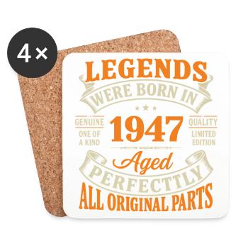 Legends 1947, perfekt gealtert - Untersetzer (4er-Set) - Weiß - Vorne