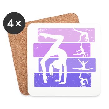 Gymnaste Fille Gymnastique Acrobatie - Dessous de verre (lot de 4) - blanc - Devant