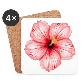 Fleur d’hibiscus - Dessous de verre (lot de 4) - blanc - Devant