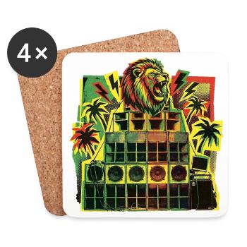 Jungle Dancehall Soundsystem - Untersetzer (4er-Set) - Weiß - Vorne