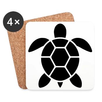 Schildkröte - Untersetzer (4er-Set) - Weiß - Vorne
