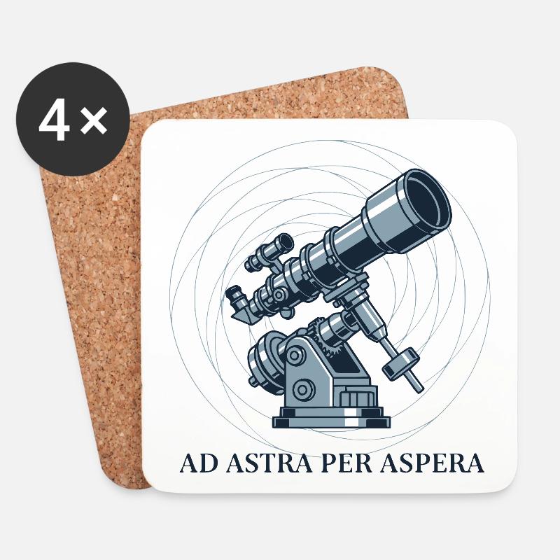 Teleskop  - Untersetzer (4er-Set) - Weiß