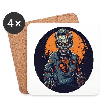 Halloween - Zombie - Horror - Witch - Coasters (set of 4) - white - Front