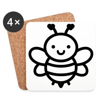 Abeille - Dessous de verre (lot de 4) - blanc - Devant
