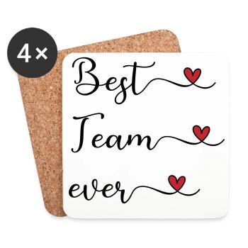 Best Team ever - Untersetzer (4er-Set) - Weiß - Vorne