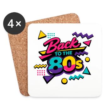 Back to the 80s Neon Retro - Untersetzer (4er-Set) - Weiß - Vorne