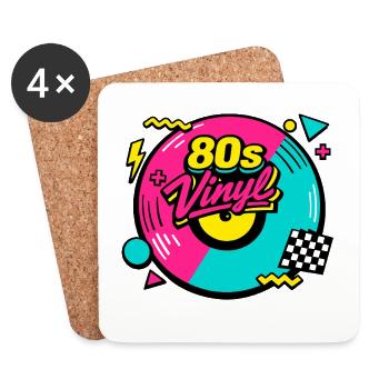 80s Vinyl Neon Revival - Coasters (set of 4) - white - Front