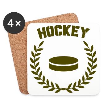 Vintage Hockey Emblem Laurel - Dessous de verre (lot de 4) - blanc - Devant