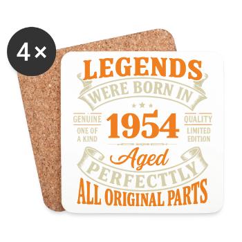 Legends 1954 perfekt gealtert - Untersetzer (4er-Set) - Weiß - Vorne
