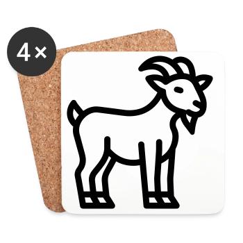 goat - Coasters (set of 4) - white - Front