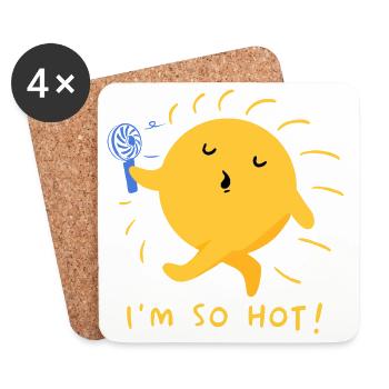 Cute Sun Cartoon Costume Sunshine Summer Teen Girl - Coasters (set of 4) - white - Front