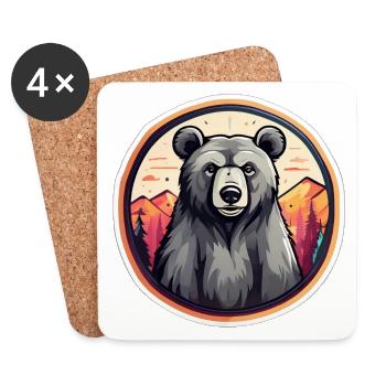 Ourson des Montagnes Aurore - Dessous de verre (lot de 4) - blanc - Devant