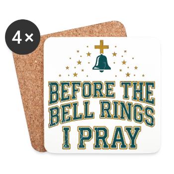 Before the Bell Rings I Pray Christian Teacher - Coasters (set of 4) - white - Front