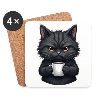 Black Cat Gifts - Coasters (set of 4) - white - Front