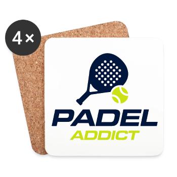 Padel Addict Funny Padel Lover Shirt - Coasters (set of 4) - white - Front