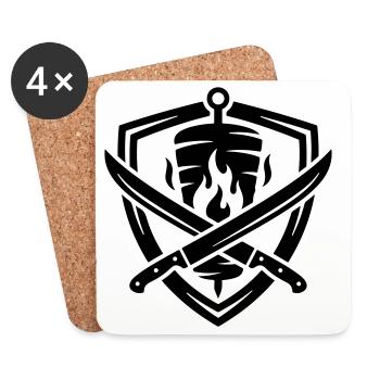 Döner Symbol Dönerskeß - Dessous de verre (lot de 4) - blanc - Devant