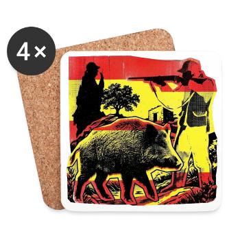 Hunter Spain Flag Spanish Boar - Coasters (set of 4) - white - Front